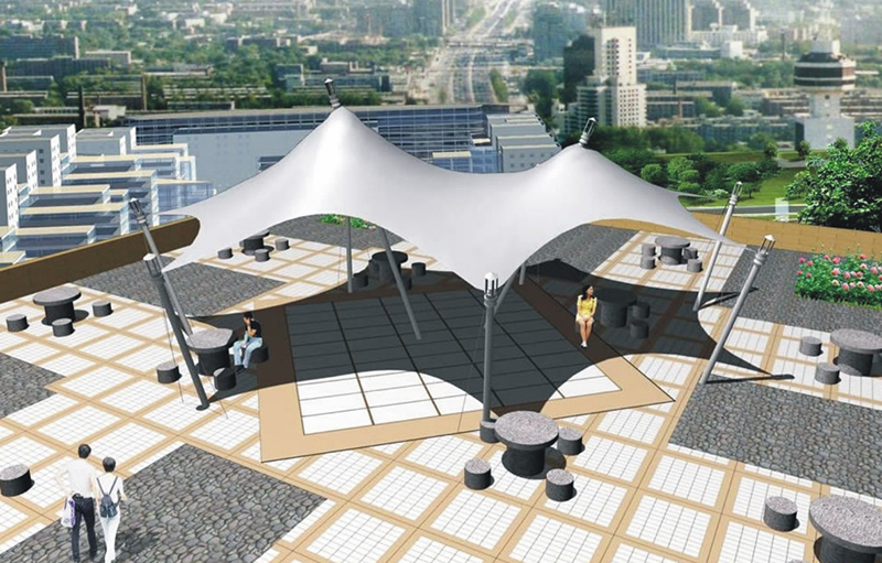 广场膜结构施工建设
